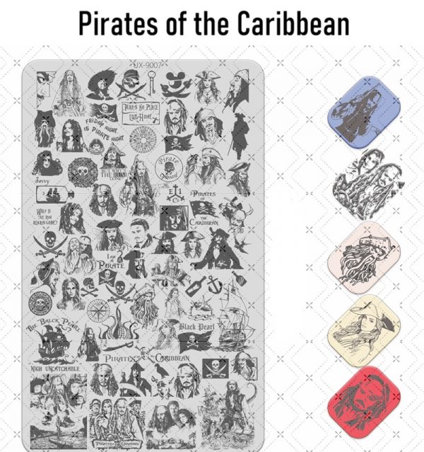 Pirates of the Caribbean nail stamping plate Pirates of the Caribbean nail stamping plate