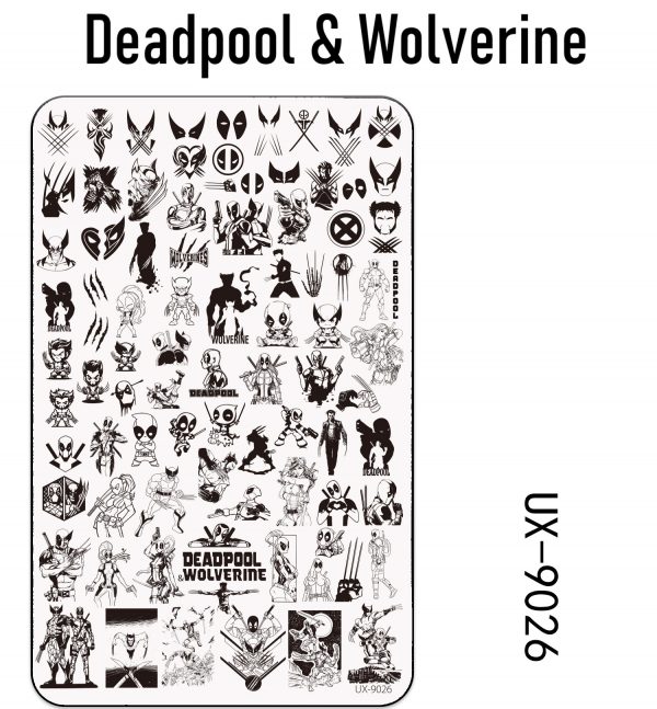 Deadpool & Wolverine nail stamping plate
