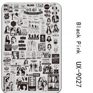 Black Pink nail stamping plate
