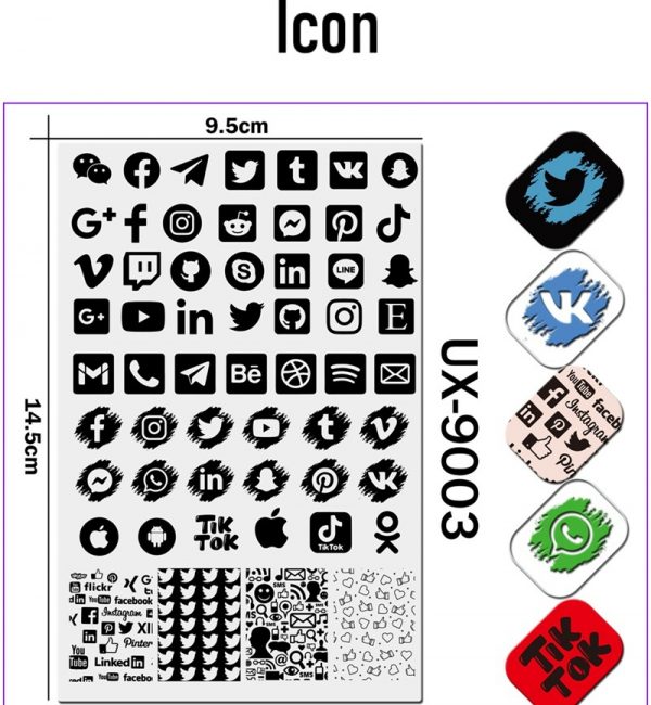 Icon nail stamping plate
