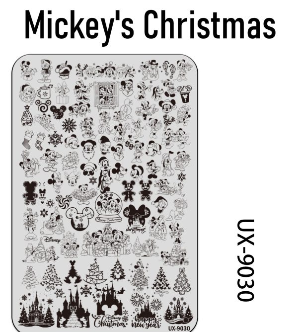 Mickey's Christmas nail stamping plate