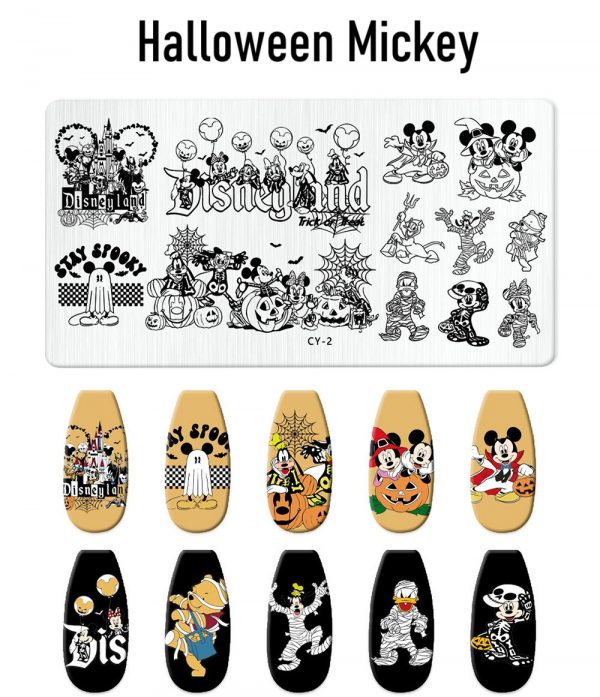mickey halloween nail plate