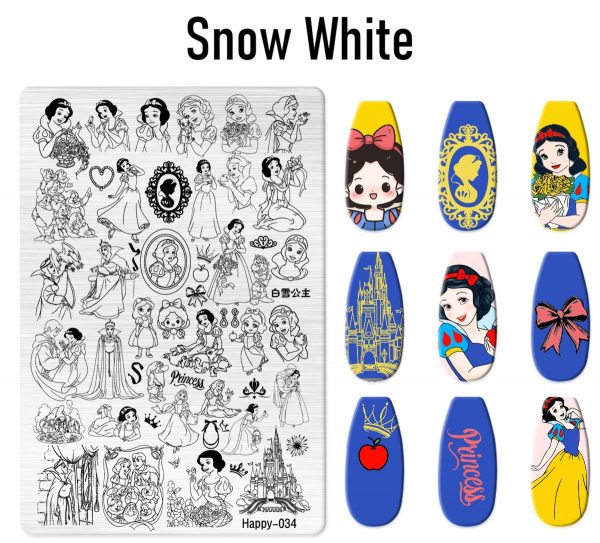 Snow White nail stamping plate