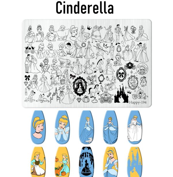 Cinderella nail stamping plate