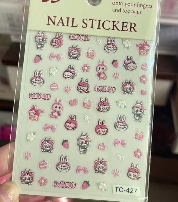 LABUBU nail sticker pink 427