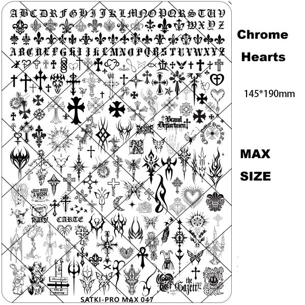 Chrome Hearts nail stamping plates Chrome Hearts nail stamping plates