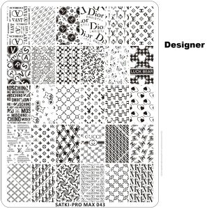 Designer nail stamping plate
