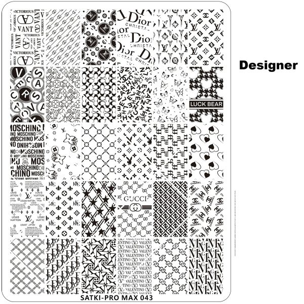 Designer nail stamping plate