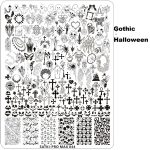 Gothic Halloween nail stamping plate Gothic Halloween nail stamping plate