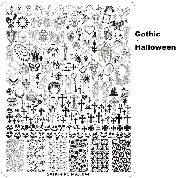 Gothic Halloween nail stamping plate Gothic Halloween nail stamping plate