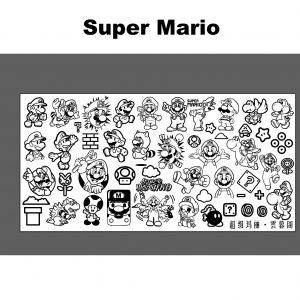 Super Mario nail stamping plate