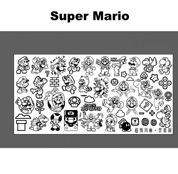 Super Mario nail stamping plate Super Mario nail stamping plate