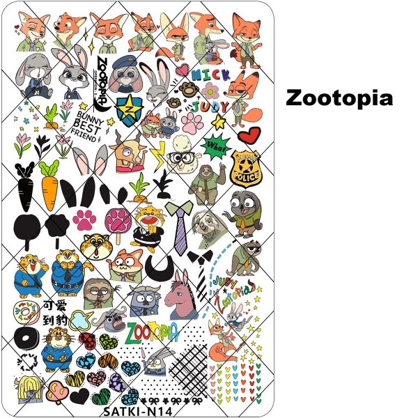 Zootopia nail stamping plate 2 Zootopia nail stamping plate 2