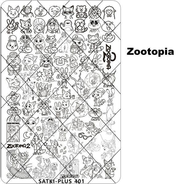 Zootopia nail stamping plate