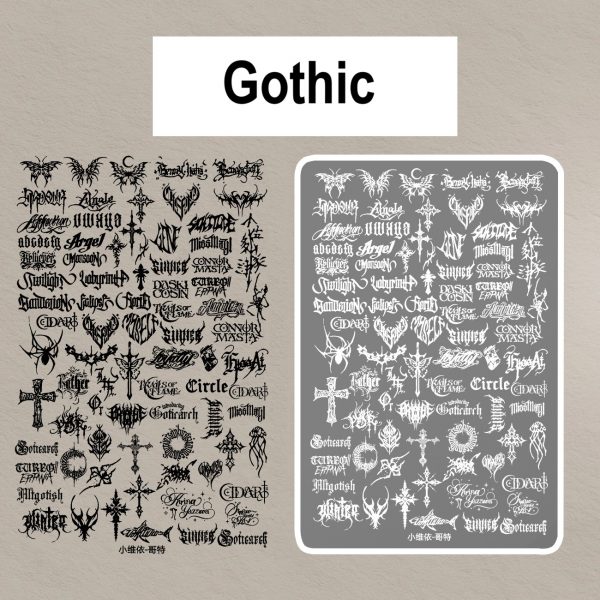 Gothic nail stamping plate