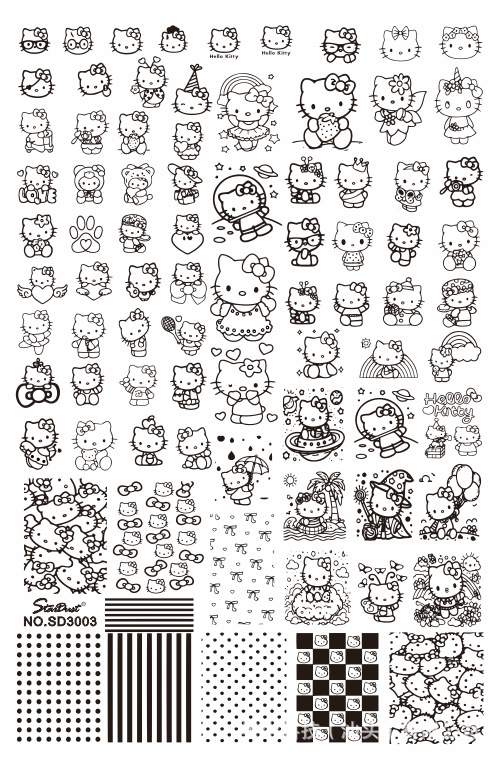 HELLOKITTY nail stamping plate