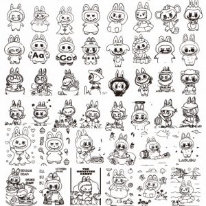 LABUBU nail stamping plate