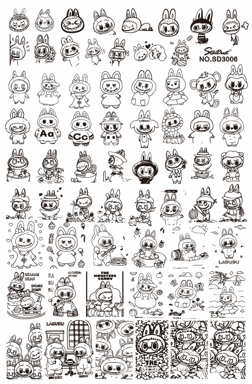LABUBU nail stamping plate