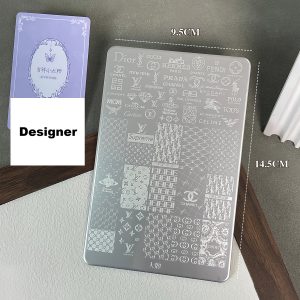 Designer nail stamping plate
