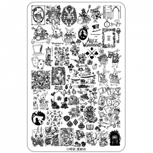 Alice In wonderland nail stamping plate