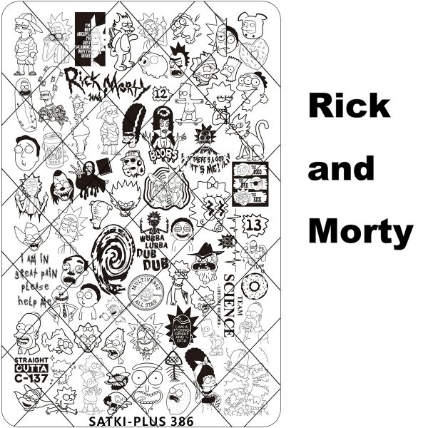 Rick and Morty nail stamping plate
