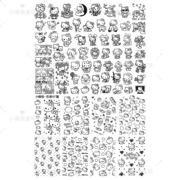 hellokitty nail stamping plate (5) hellokitty nail stamping plate