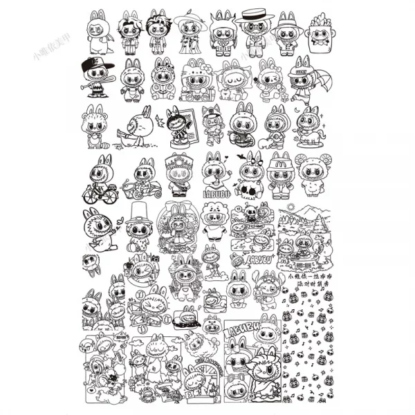 labubu nail stamping plate