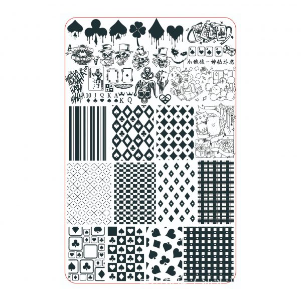 playing card nail stamping plate