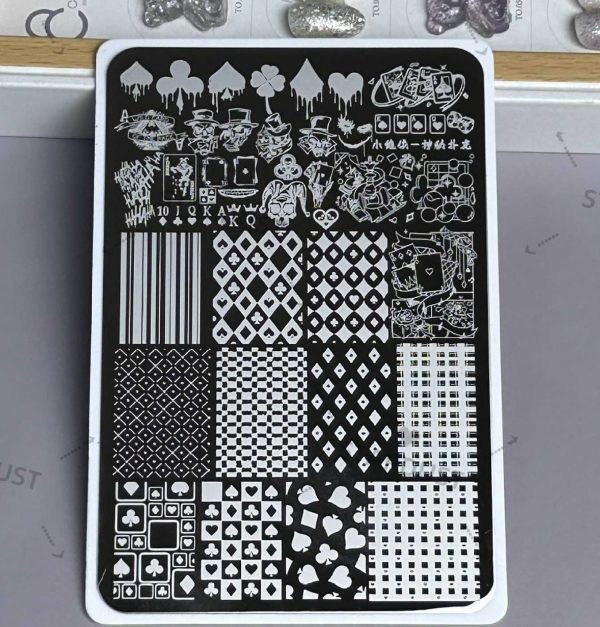playing card nail stamping plate