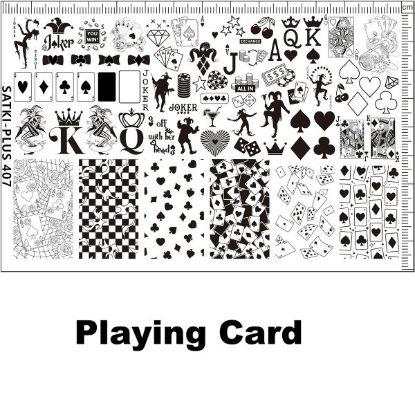playing card nail stamping plate