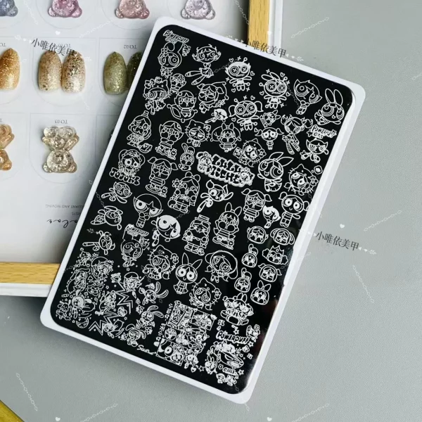 power puff girl nail stamping plate power puff girl nail stamping plate