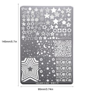 star and moon nail stamping plate (6)