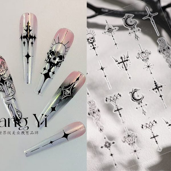 cross nail sticker