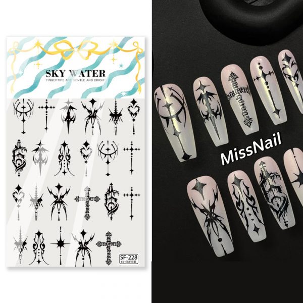 cross nail sticker