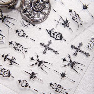 cross nail sticker