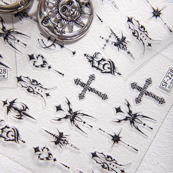 cross nail sticker