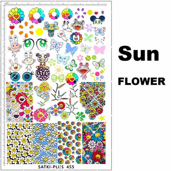 sun FLOWER nail stamping plate sun FLOWER nail stamping plate