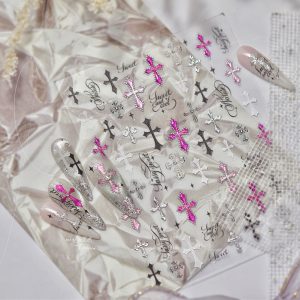 chrome heart nail sticker