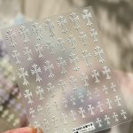 Chrome heart nail sticker