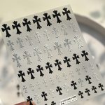 Chrome heart nail sticker