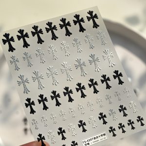 Chrome heart nail sticker