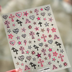 Black Pink nail sticker