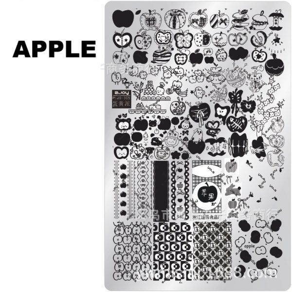 Apple Party nail stamping plate Apple Party nail stamping plate