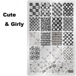 Cute & Girly nail stamping plate