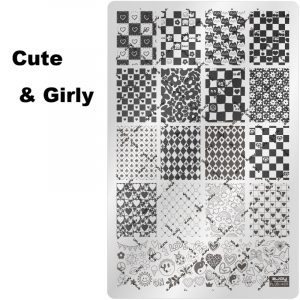 Cute & Girly nail stamping plate