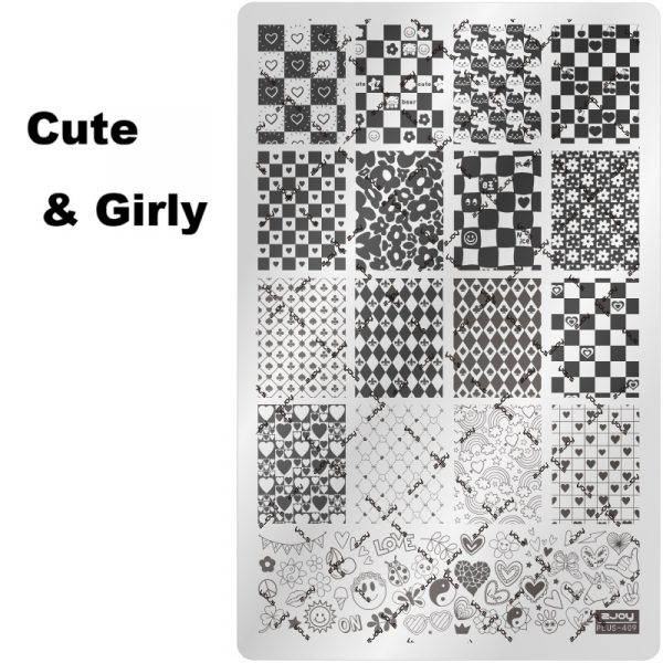 Cute & Girly nail stamping plate Cute & Girly nail stamping plate