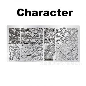 Character nail stamping plate