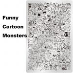 Funny Cartoon Monsters nail stamping plate