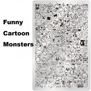 Funny Cartoon Monsters nail stamping plate