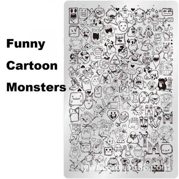 Funny Cartoon Monsters nail stamping plate